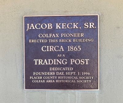 Jacob Keck, Jr Trading Post Building Plaque