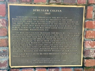 Schuyler Colfax Memorial Plaque