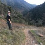 Hiker on Windy Point Trail